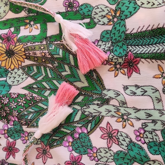 Trina Turk 'Cacti' Cut-Out Swimsuit Cover-Up Dress, Green Multicolor - Picture 4 of 4